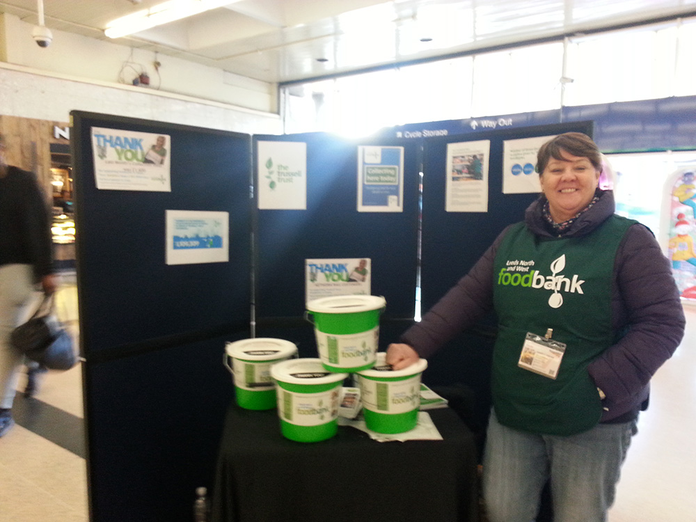 food bank collection in train station
